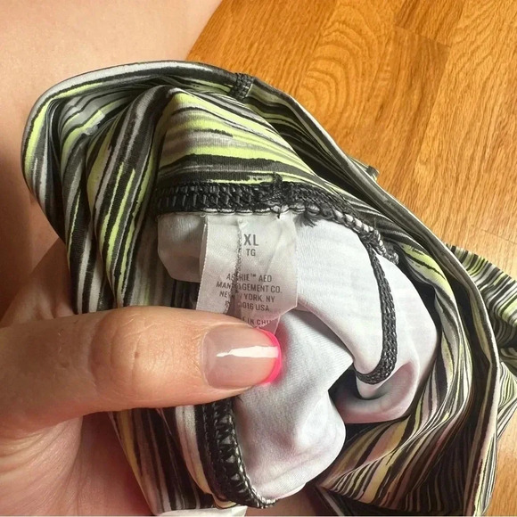 👟2/$20👟AERIE Chill Play Move 7/8 Leggings Spacedye Green/Gray XL - Picture 7 of 8